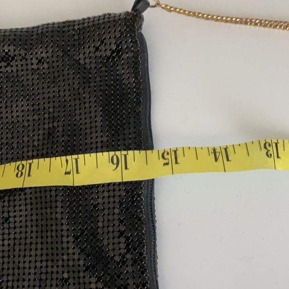 Vintage Y2K Whiting & Davis Black Chainmaile Mesh Evening Crossbody  Handbag - Picture 7 of 7